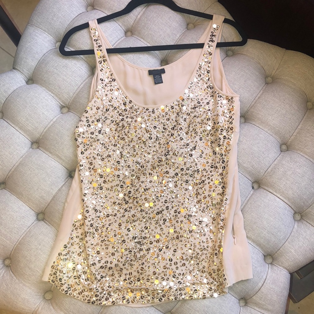 J crew silk sequin top